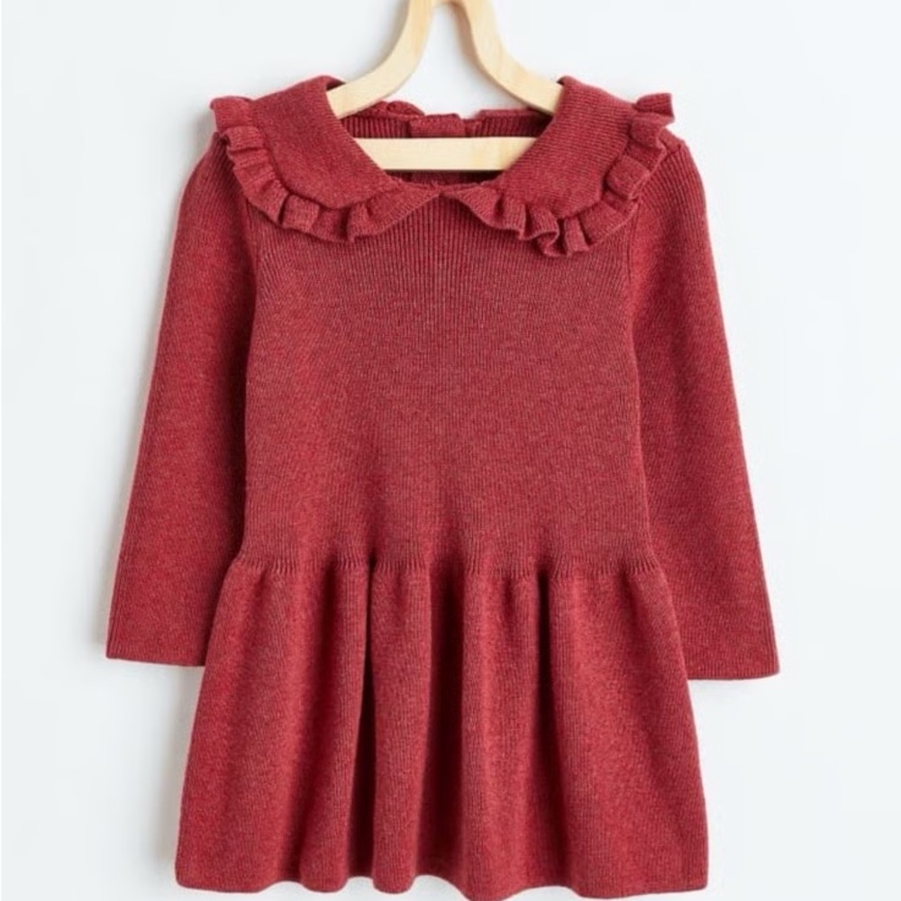 H&M Kids Toddler Girls 100% Organic Cotton Collared Knit Dress 2T